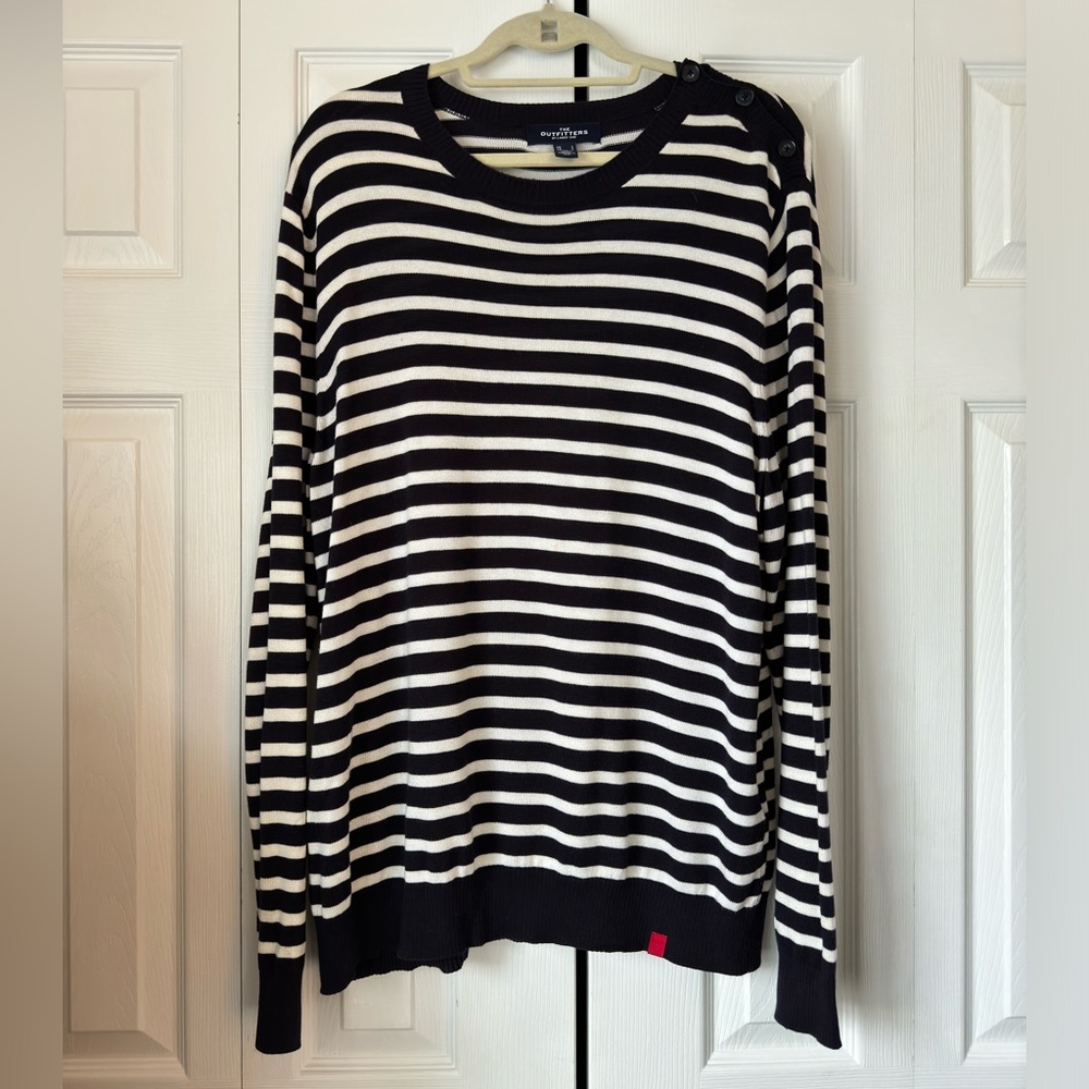 Navy and White Striped Sweater